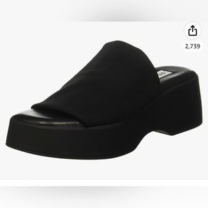 NEW Steve Madden SLINKY 30 BLACK Platform Flatform Shoe Sandals Size 7 NIB